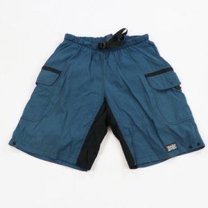 Vtg Zoic Belted Lined Nylon Padded Cargo Shorts